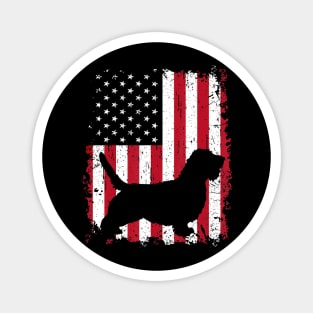 Petit Basset Griffon Vendeen 4th of July American Flag Magnet